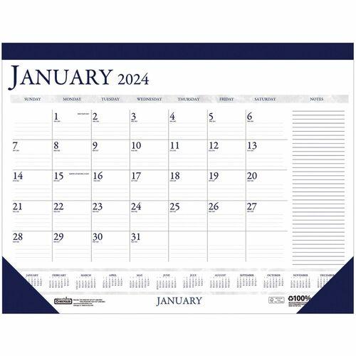 House of Doolittle Small Blocks 12-Month Desk Pad - Julian Dates - Monthly - 1 Year - January 2021 till December 2021 - 1 Month Single Page Layout - 18 1/2