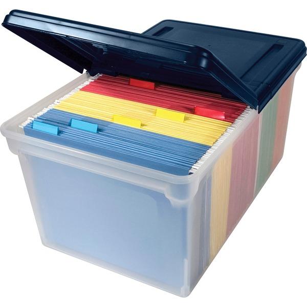 Advantus Extra-capacity File Tote with Lid - External Dimensions: 23.5