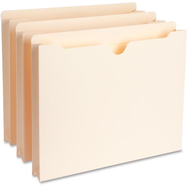 Business Source Full Height Sides Manila File Pockets - Letter - 8 1/2