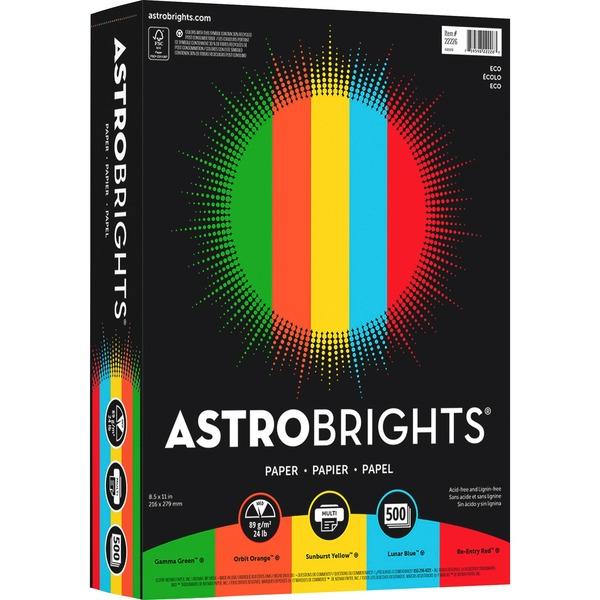 Astrobrights Inkjet, Laser Print Colored Paper - 30% Recycled - Letter - 8 1/2