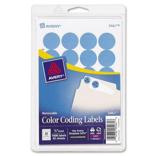 Avery® Color-Coding Labels - Removable Adhesive - 3/4