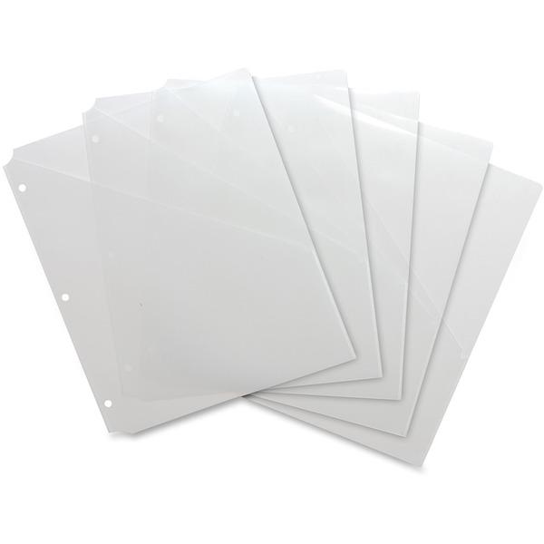 Business Source Poly Binder Pockets - 40 x Sheet Capacity - For Letter 8 1/2
