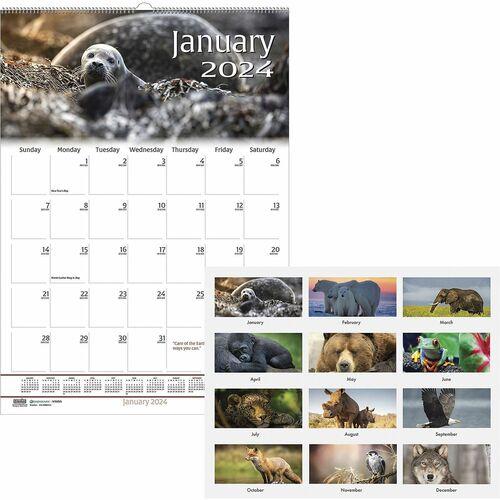 House of Doolittle Earthscapes Wildlife Midsz Wall Calendar - Julian Dates - Monthly - 1 Year - January 2021 till December 2021 - 1 Month Single Page Layout - 12