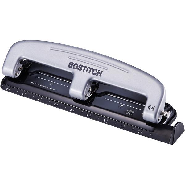 Bostitch EZ Squeeze™ 12 Three-Hole Punch - 3 Punch Head(s) - 12 Sheet Capacity - 9/32