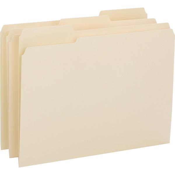 Business Source 1/3-cut 1-ply Tab File Folders - Letter - 8 1/2