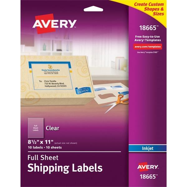 Avery® Shipping Labels - Full Sheet - Permanent Adhesive - 8 1/2