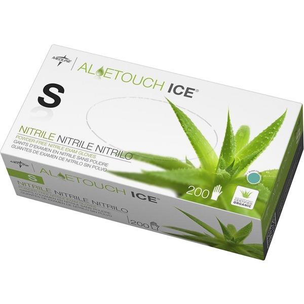 Medline Aloetouch Ice Nitrile Gloves - Small Size - Nitrile - Latex-free, Textured, Powder-free - For Healthcare Working - 200 / Box