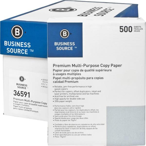 Business Source Premium Multipurpose Copy Paper - Letter - 8 1/2