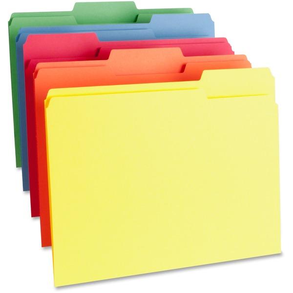 Business Source 1-Ply Color-coding File Folders - Letter - 8 1/2