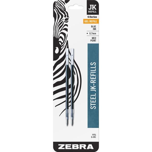 Zebra Pen G-301 JK Gel Stainless Steel Pen Refill - 0.70 mm Point - Blue Ink - Acid-free