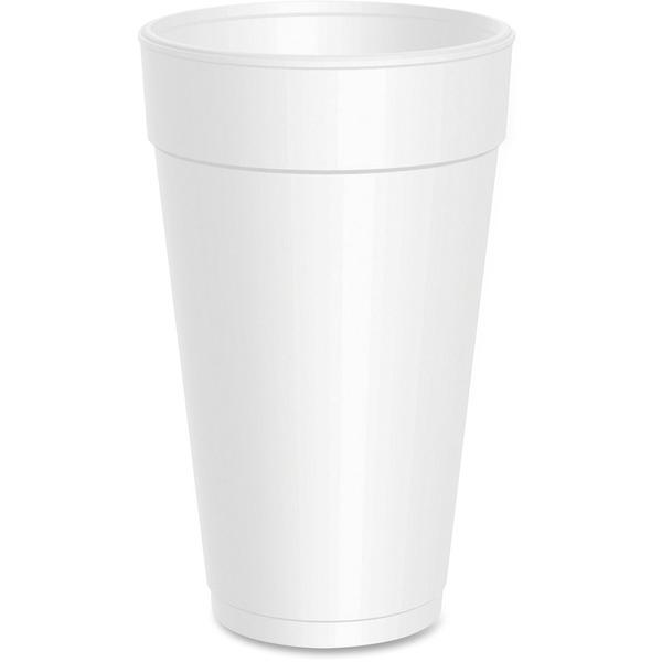 Dart Insulated Foam Cups - 20 fl oz - Round - 500 / Carton - White - Foam - Beverage, Coffee, Cappuccino, Soft Drink, Juice, Hot Drink, Cold Drink, Iced Tea, Smoothie