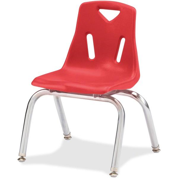 Berries Stacking Chair - Steel Frame - Four-legged Base - Red - Polypropylene - 19.5