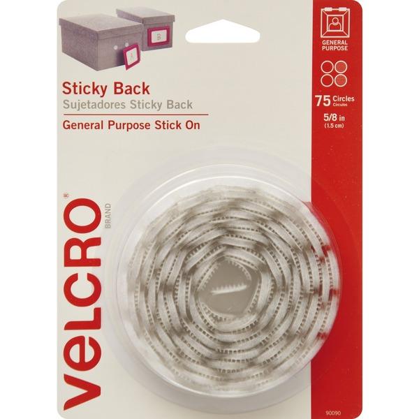 VELCRO Brand Sticky Back 5/8in Circles White 75 ct - 0.63