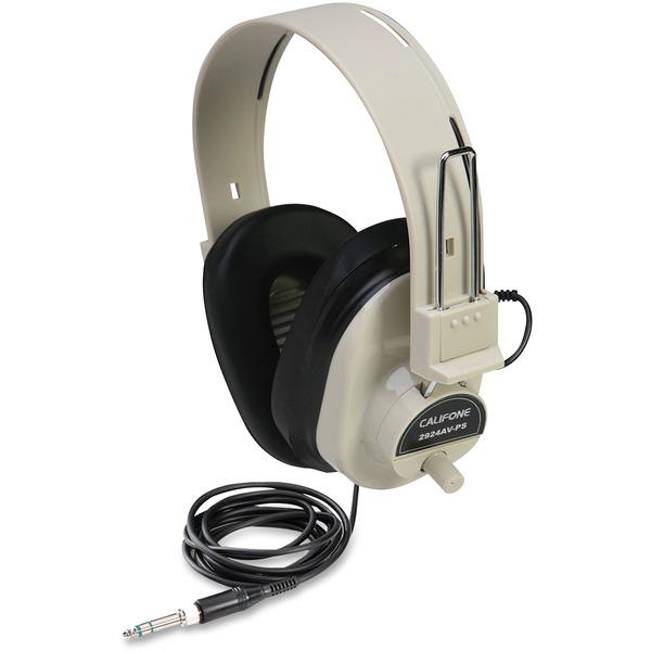 Califone Ultra Sturdy Stereo Headphone W/ Vol Cntrl - Stereo - Beige - Mini-phone - Wired - 300 Ohm - 40 Hz 18 kHz - Nickel Plated Connector - Over-the-head - Binaural - Ear-cup - 6 ft Cable