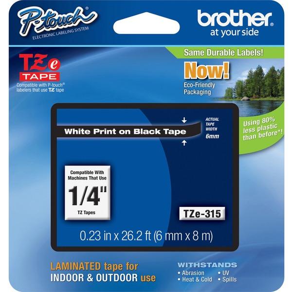  Brother P- Touch Tze Laminated Tape Cartridges - 1/4 