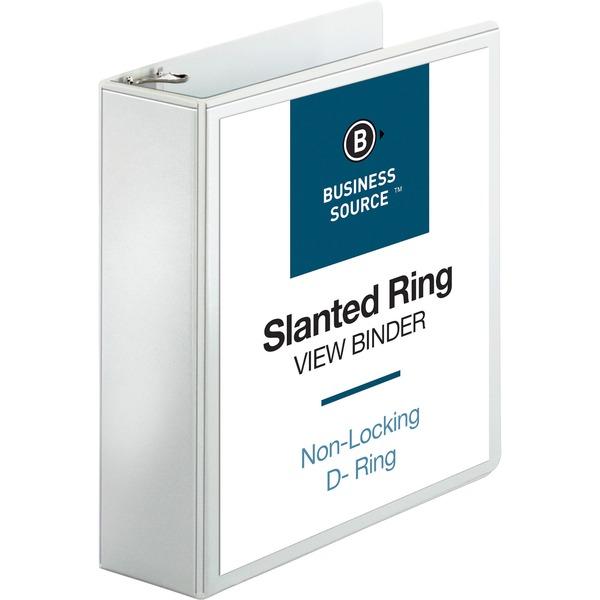 Business Source Basic D-Ring White View Binders - 3