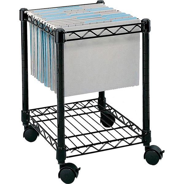 Safco Compact Mobile File Cart - 1 Shelf - 4 Casters - Steel - x 15.5