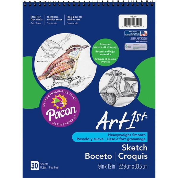 UCreate Art1st Sketch Book - 30 Sheets - Spiral - 70 lb Basis Weight - 9