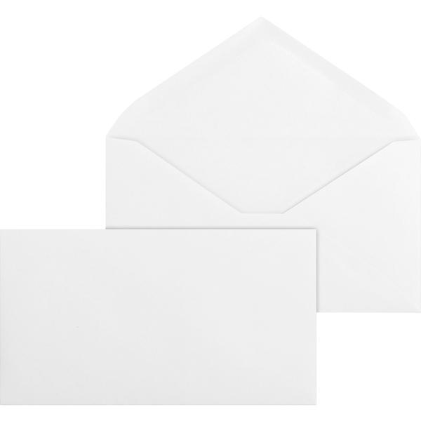Business Source No. 6-3/4 White Wove V-Flap Business Envelopes - Business - #6 3/4 - 3 3/5