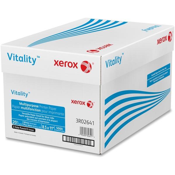 Vitality 3-Hole Punched Inkjet Print Copy & Multipurpose Paper - 90% Opacity - Letter - 8 1/2