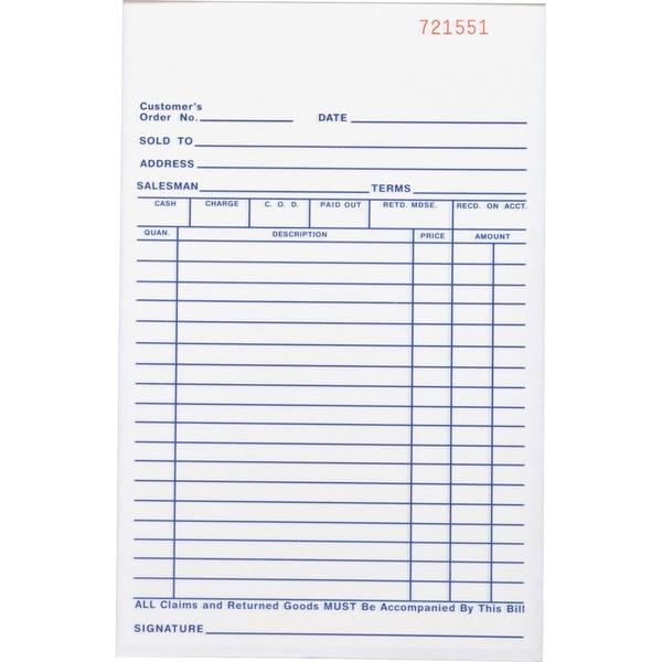 Business Source All-purpose Carbonless Forms Book - 50 Sheet(s) - 2 PartCarbonless Copy - 5 1/2