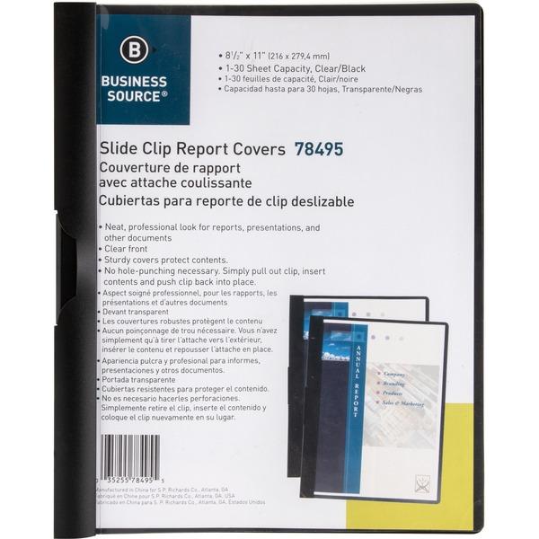  Business Source Patented Clip Report Covers - Letter - 8 1/2 