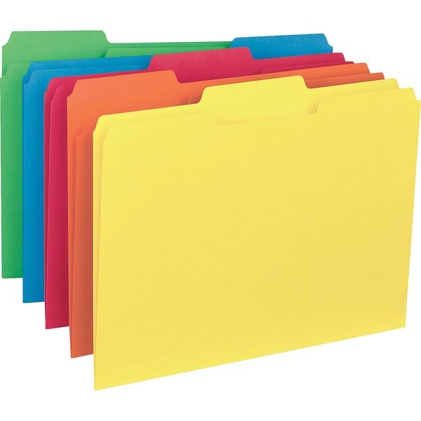  Business Source 1/3- Cut Colored Interior File Folders - Letter - 8 1/2 