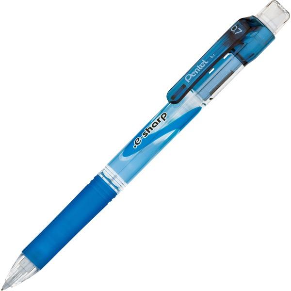 Pentel E-Sharp Mechanical Pencils - #2 Lead - 0.7 mm Lead Diameter - Refillable - Blue Barrel