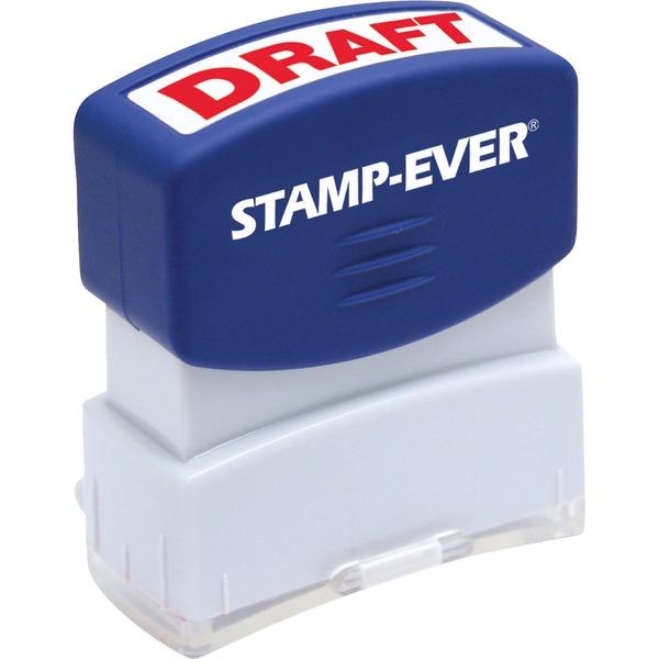 Stamp-Ever Pre-inked Red DRAFT Stamp - Message Stamp - 