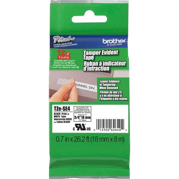  Brother P- Touch Tz Laminated Security Tape - Removable Adhesive - 45/64 