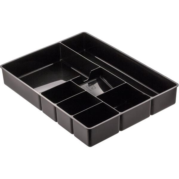  7- Compartment Deep Desk Drawer Tray - Black