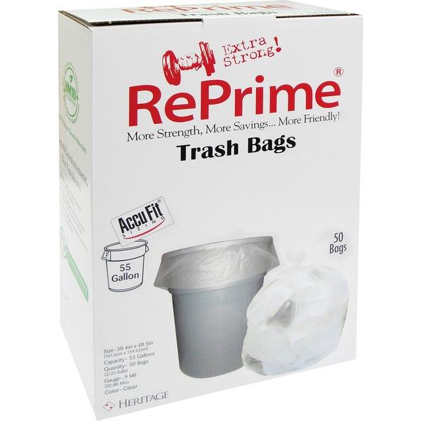 Heritage AccuFit RePrime Can Liners - 55 gal - 40