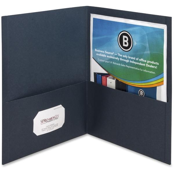 Business Source Two-Pocket Folders - Letter - 8 1/2