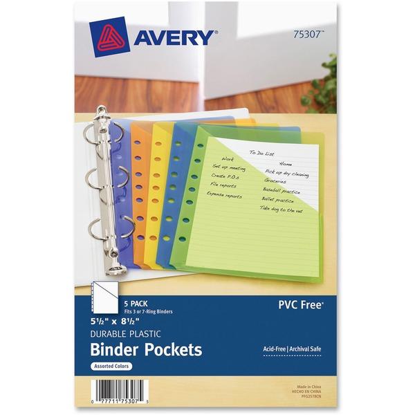  Avery & Reg ; Mini Binder Pockets - Slash Openings - For 3- Ring And 7- Ring Binders - 20 X Sheet Capacity - 5 1/2 