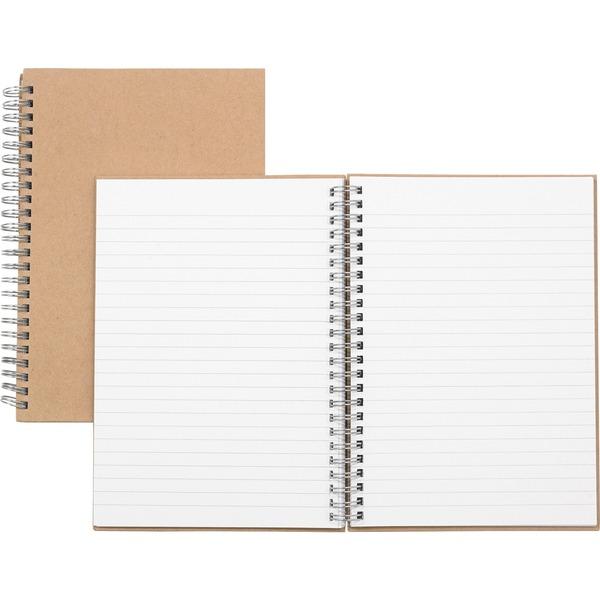 Nature Saver Hardcover Twin Wire Notebooks - 80 Sheets - Wire Bound - 0.25