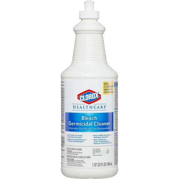 Clorox Healthcare Bleach Germicidal Cleaner - Liquid - 32 fl oz (1 quart) - 1 Each - White