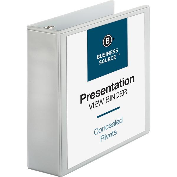Business Source Round Ring Standard View Binders - 3