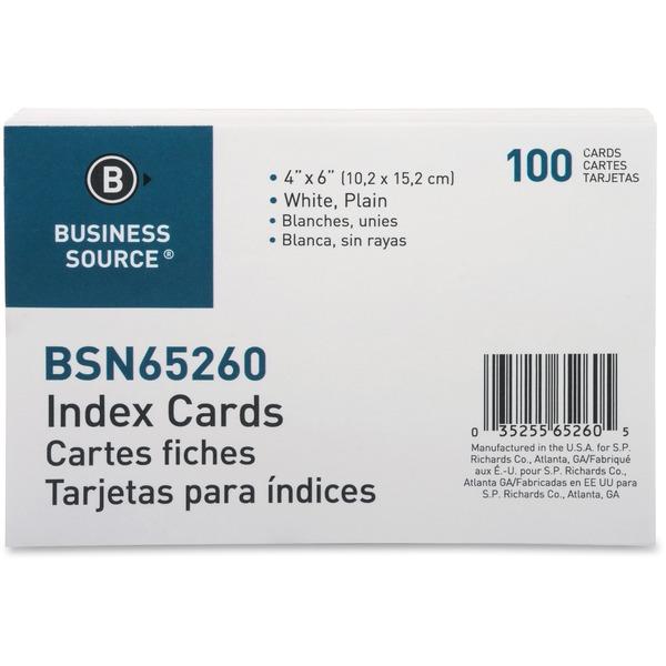 Business Source Plain Index Cards - 6