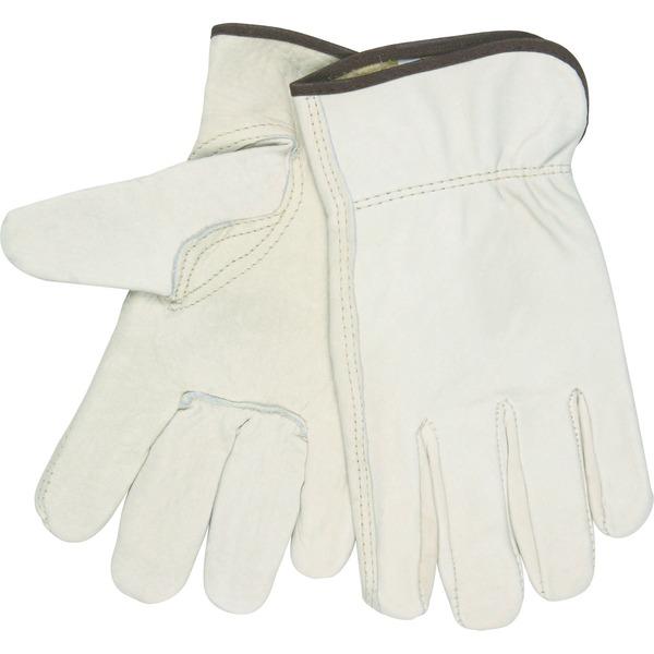 MCR Safety Leather Driver Gloves - Medium Size - Leather - Beige - 2 / Pair