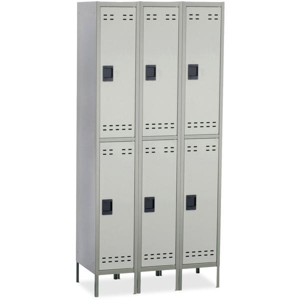 Safco Double-Tier Two-tone 3 Column Locker with Legs - 36