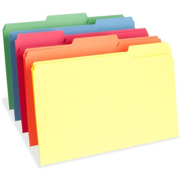 Business Source 1/3 Cut One-Ply Tab Legal File Folders - Legal - 8 1/2