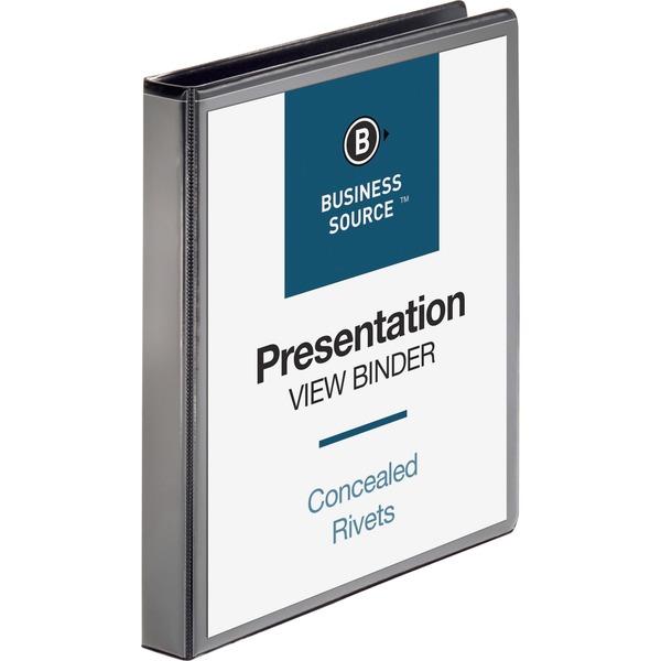 Business Source Round Ring Standard View Binders - 1