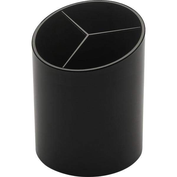 Business Source Large 3-Compartment Plastic Pencil Cup - 3