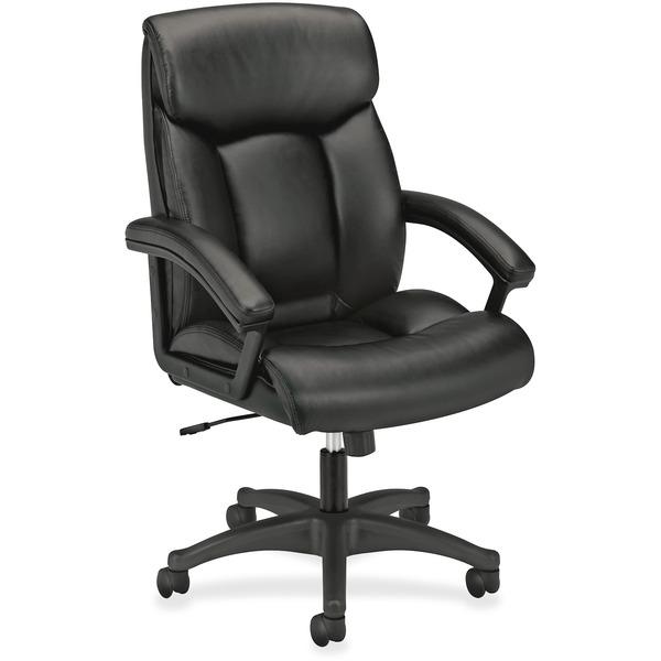 HON High-Back Executive Chair - Black SofThread Leather Seat - Black Frame - 5-star Base - 20.50