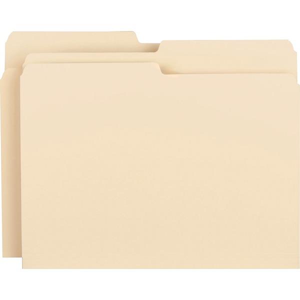 Business Source 1/2-cut 1-ply Top Tab File Folders - Letter - 8 1/2