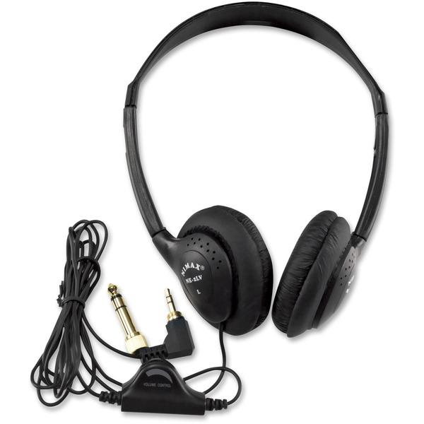 AmpliVox SL1006 Deluxe Headphone - Stereo - Black 6 ft Cable