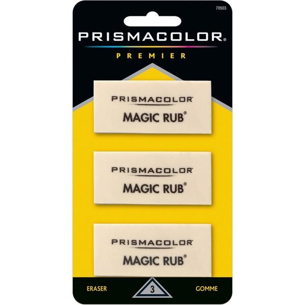 Prismacolor Magic Rub Eraser - White - Vinyl - Lead Pencil - 3 / Pack - Non-marring, Non-smudge, Smear Resistant