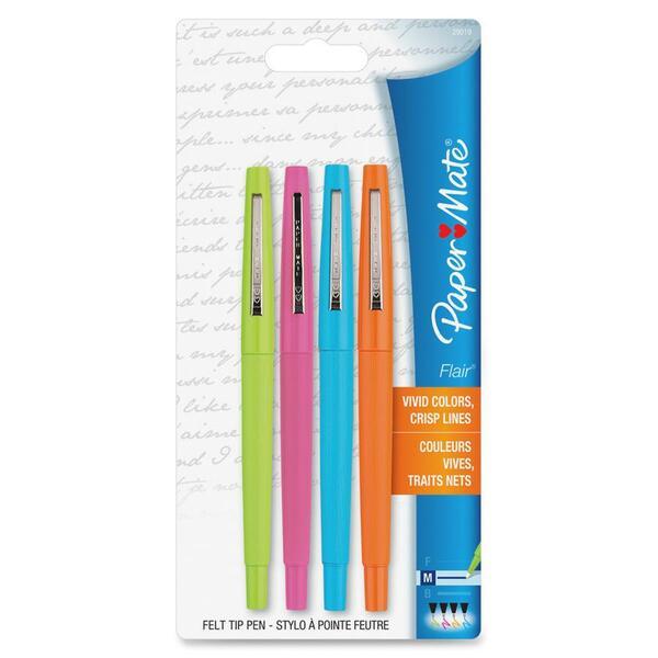 Paper Mate Flair Point Guard Felt Tip Marker Pens, Red Ink