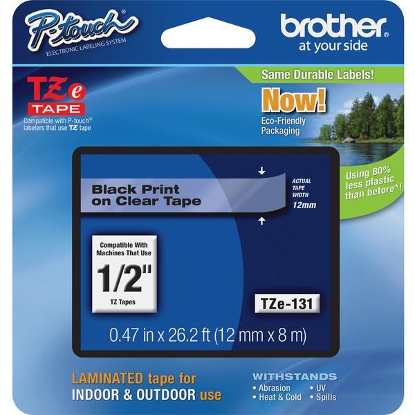 Brother P-touch TZe Laminated Tape Cartridges - 1/2