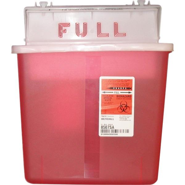 Covidien Sharpstar 5 Quart Sharps Container with Lid - 1.25 gal Capacity - Rectangular - 11